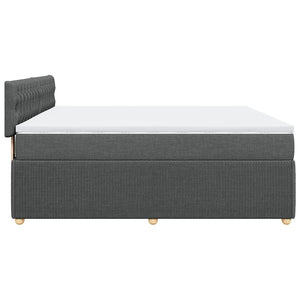 Κρεβάτι Boxspring με Στρώμα Σκούρο Γκρι 180x200 εκ Υφασμάτιν - Pakobazaar