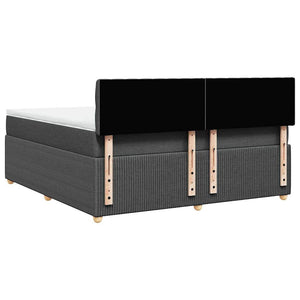 Κρεβάτι Boxspring με Στρώμα Σκούρο Γκρι 180x200 εκ Υφασμάτιν - Pakobazaar