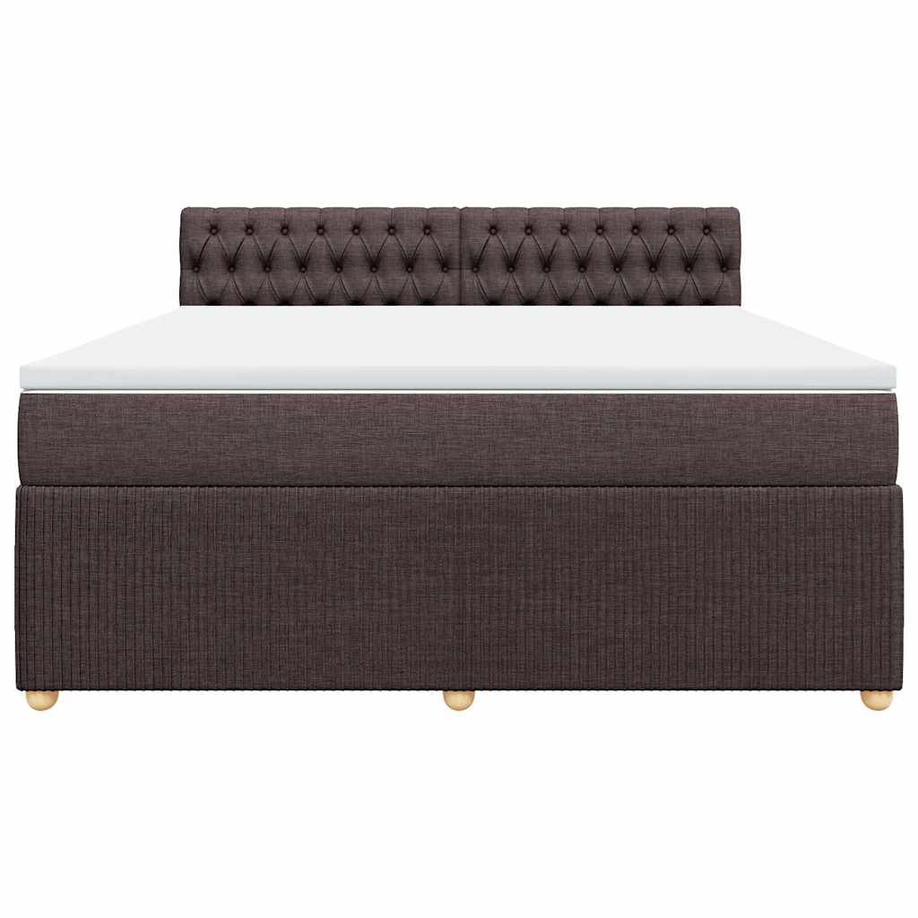 Κρεβάτι Boxspring με Στρώμα Σκούρο Καφέ 180x200 εκ Υφασμάτινο - Pakobazaar