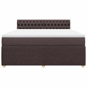 Κρεβάτι Boxspring με Στρώμα Σκούρο Καφέ 180x200 εκ Υφασμάτινο - Pakobazaar