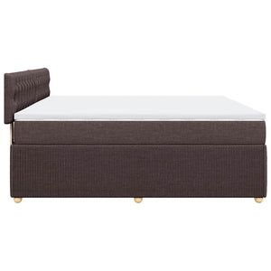 Κρεβάτι Boxspring με Στρώμα Σκούρο Καφέ 180x200 εκ Υφασμάτινο - Pakobazaar