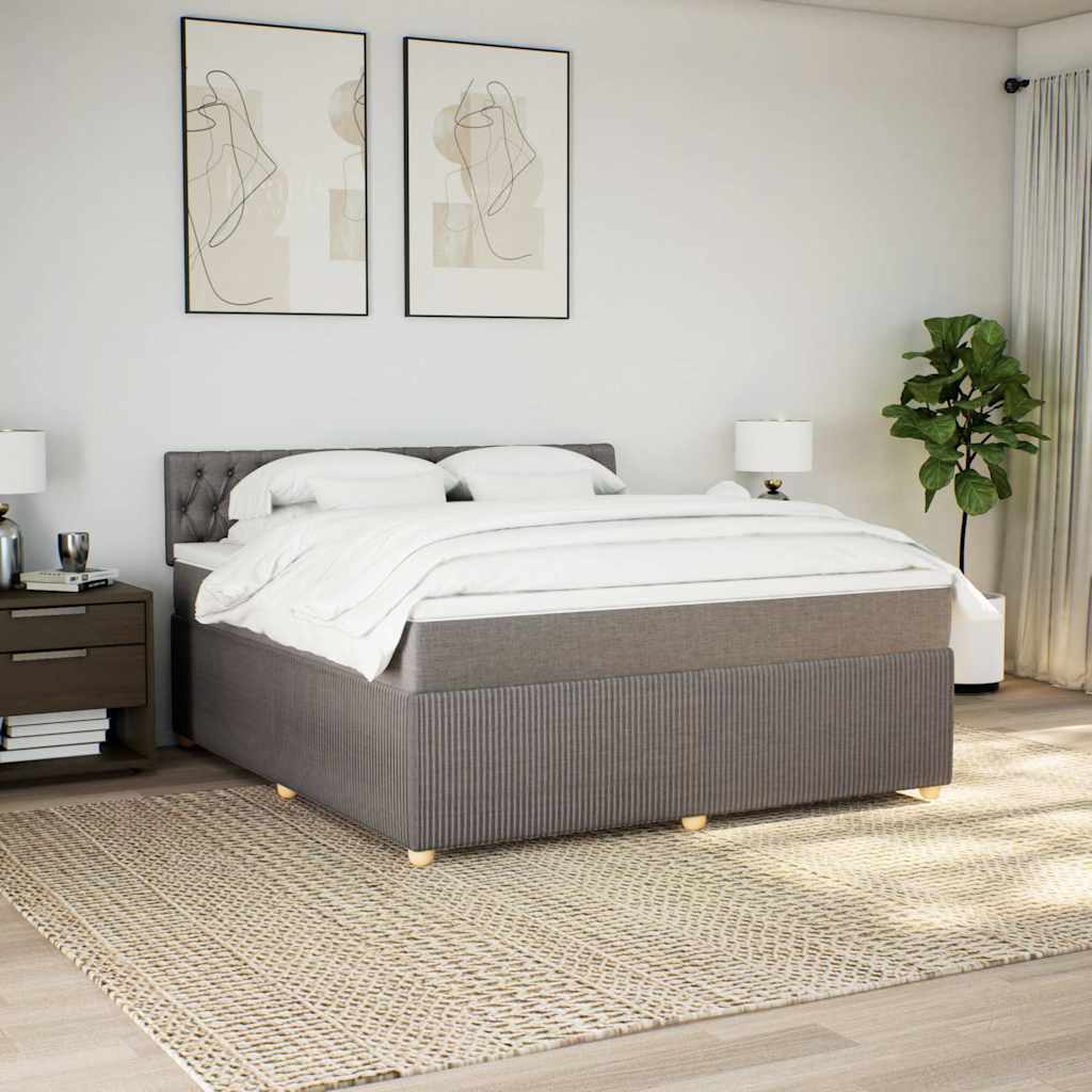 Κρεβάτι Boxspring με Στρώμα Taupe 180x200 εκ. Υφασμάτινο - Pakobazaar