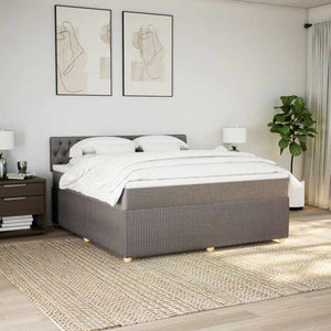 Κρεβάτι Boxspring με Στρώμα Taupe 180x200 εκ. Υφασμάτινο - Pakobazaar