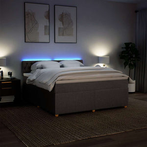 Κρεβάτι Boxspring με Στρώμα Taupe 180x200 εκ. Υφασμάτινο - Pakobazaar