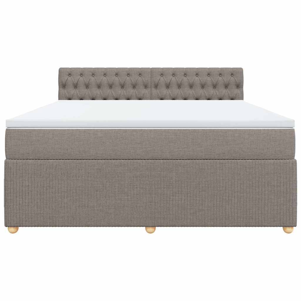 Κρεβάτι Boxspring με Στρώμα Taupe 180x200 εκ. Υφασμάτινο - Pakobazaar