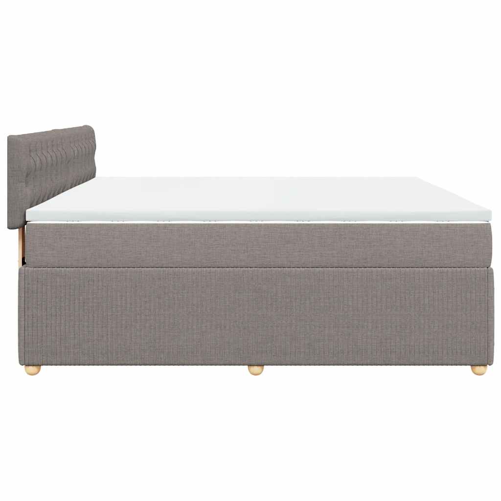 Κρεβάτι Boxspring με Στρώμα Taupe 180x200 εκ. Υφασμάτινο - Pakobazaar