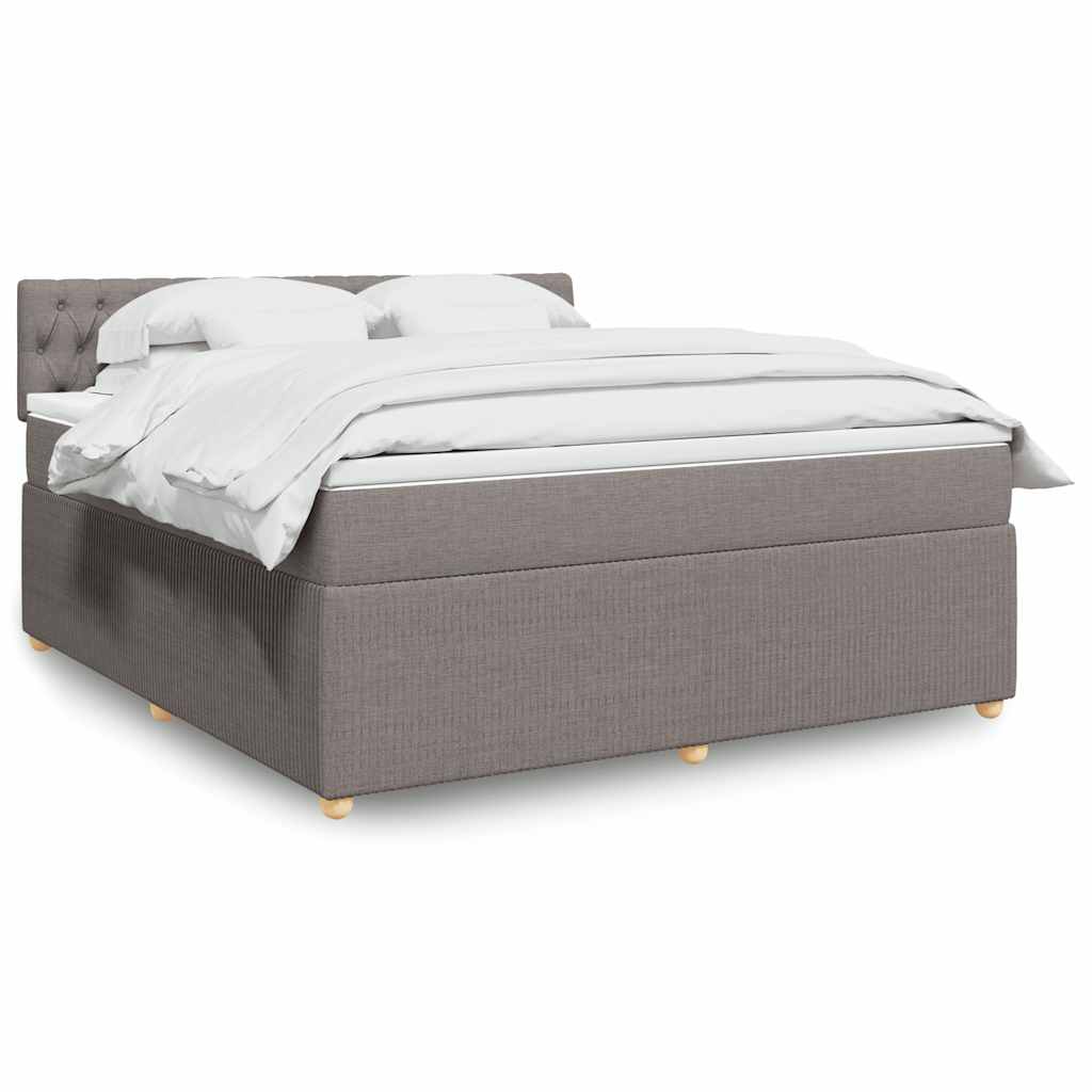 Κρεβάτι Boxspring με Στρώμα Taupe 180x200 εκ. Υφασμάτινο - Pakobazaar