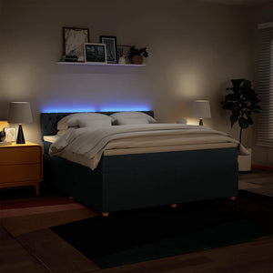 Κρεβάτι Boxspring με Στρώμα Μπλε 180x200 εκ. Υφασμάτινο