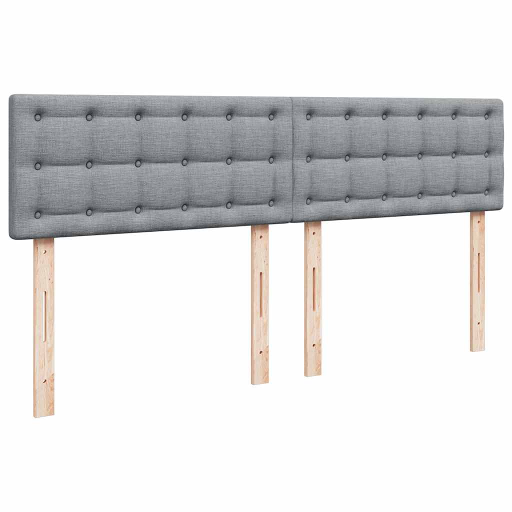 Κρεβάτι Boxspring με Στρώμα Ανοιχτό Γκρι 180x200 εκ. Υφασμάτινο - Pakobazaar