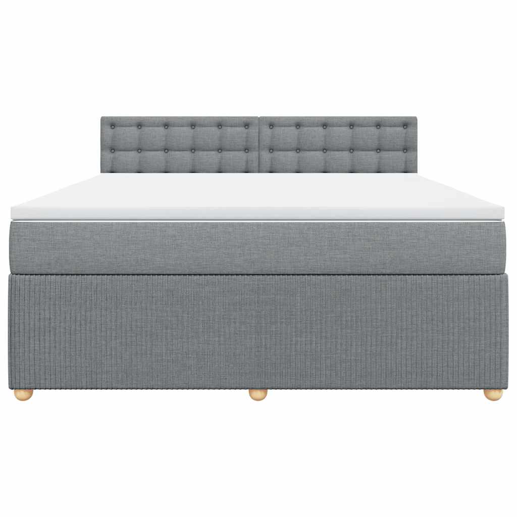 Κρεβάτι Boxspring με Στρώμα Ανοιχτό Γκρι 180x200 εκ. Υφασμάτινο - Pakobazaar