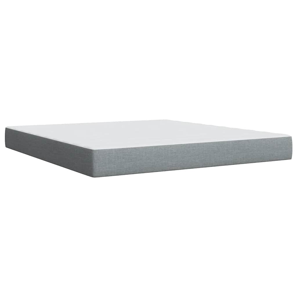 Κρεβάτι Boxspring με Στρώμα Ανοιχτό Γκρι 180x200 εκ. Υφασμάτινο - Pakobazaar