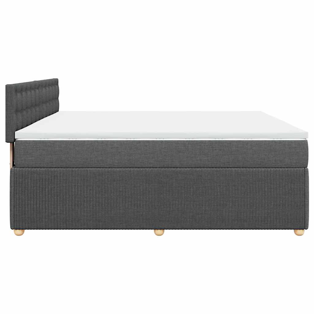 Κρεβάτι Boxspring με Στρώμα Σκούρο Γκρι 180x200 εκ Υφασμάτιν - Pakobazaar