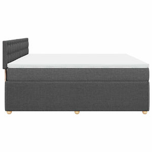 Κρεβάτι Boxspring με Στρώμα Σκούρο Γκρι 180x200 εκ Υφασμάτιν - Pakobazaar