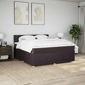 Κρεβάτι Boxspring με Στρώμα Σκούρο Καφέ 180x200 εκ Υφασμάτινο - Pakobazaar