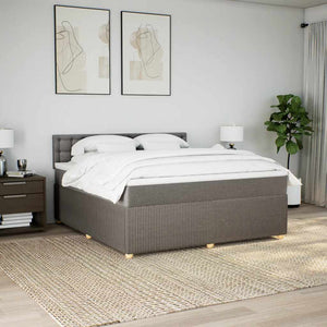 Κρεβάτι Boxspring με Στρώμα Taupe 180x200 εκ. Υφασμάτινο - Pakobazaar