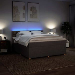 Κρεβάτι Boxspring με Στρώμα Taupe 180x200 εκ. Υφασμάτινο - Pakobazaar
