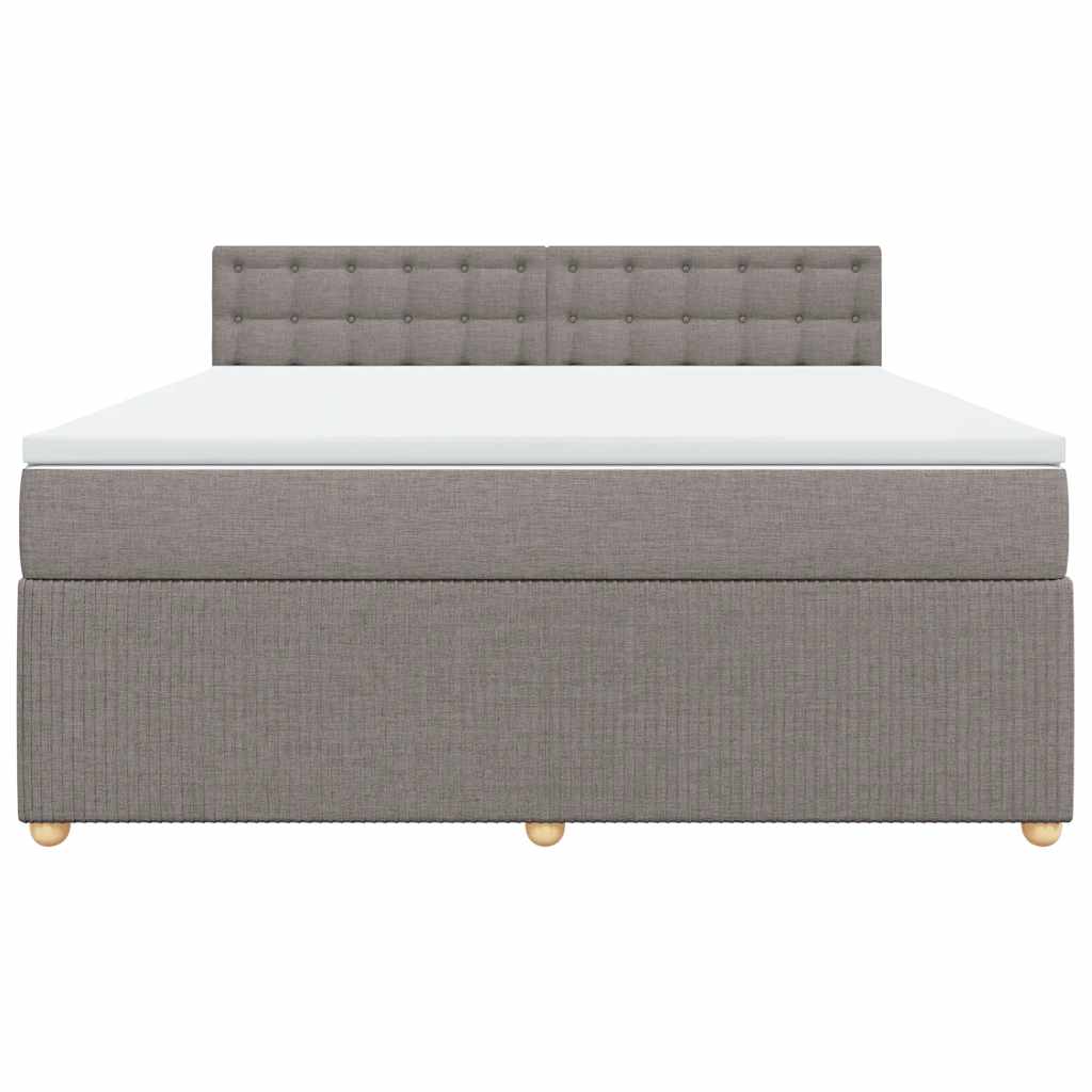 Κρεβάτι Boxspring με Στρώμα Taupe 180x200 εκ. Υφασμάτινο - Pakobazaar