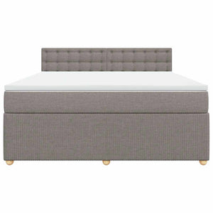 Κρεβάτι Boxspring με Στρώμα Taupe 180x200 εκ. Υφασμάτινο - Pakobazaar