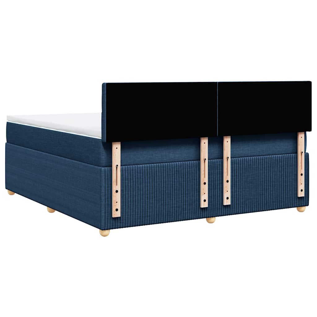Κρεβάτι Boxspring με Στρώμα Μπλε 180x200 εκ. Υφασμάτινο
