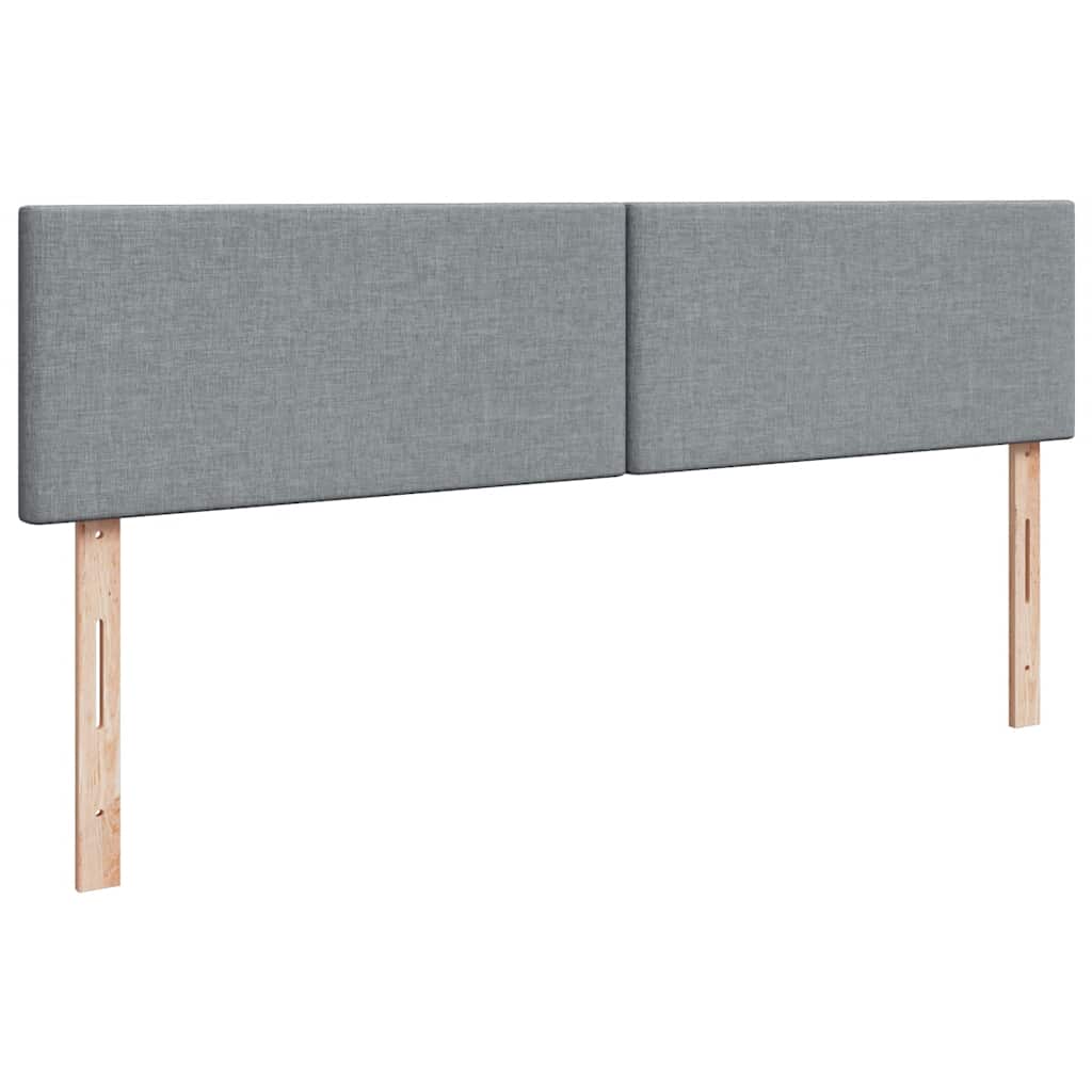 Κρεβάτι Boxspring με Στρώμα Ανοιχτό Γκρι 200x200 εκ. Υφασμάτινο - Pakobazaar