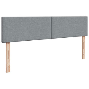Κρεβάτι Boxspring με Στρώμα Ανοιχτό Γκρι 200x200 εκ. Υφασμάτινο - Pakobazaar