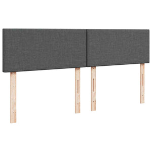 Κρεβάτι Boxspring με Στρώμα Σκούρο Γκρι 200x200 εκ. Υφασμάτινο - Pakobazaar