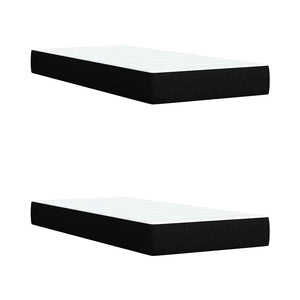 Κρεβάτι Boxspring με Στρώμα Μαύρο 200x200 εκ. Υφασμάτινο - Pakobazaar