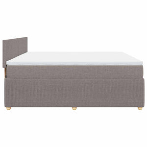 Κρεβάτι Boxspring με Στρώμα Taupe 200x200 εκ. Υφασμάτινο