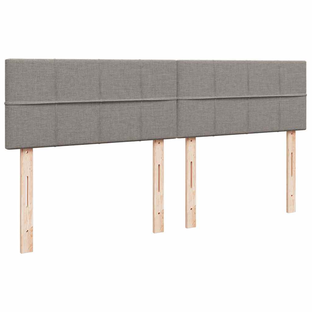 Κρεβάτι Boxspring με Στρώμα Taupe 200x200 εκ. Υφασμάτινο