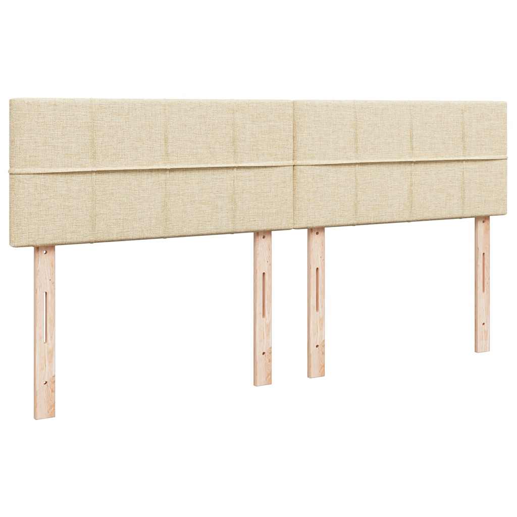 Κρεβάτι Boxspring με Στρώμα Κρεμ 200x200 εκ. Υφασμάτινο - Pakobazaar