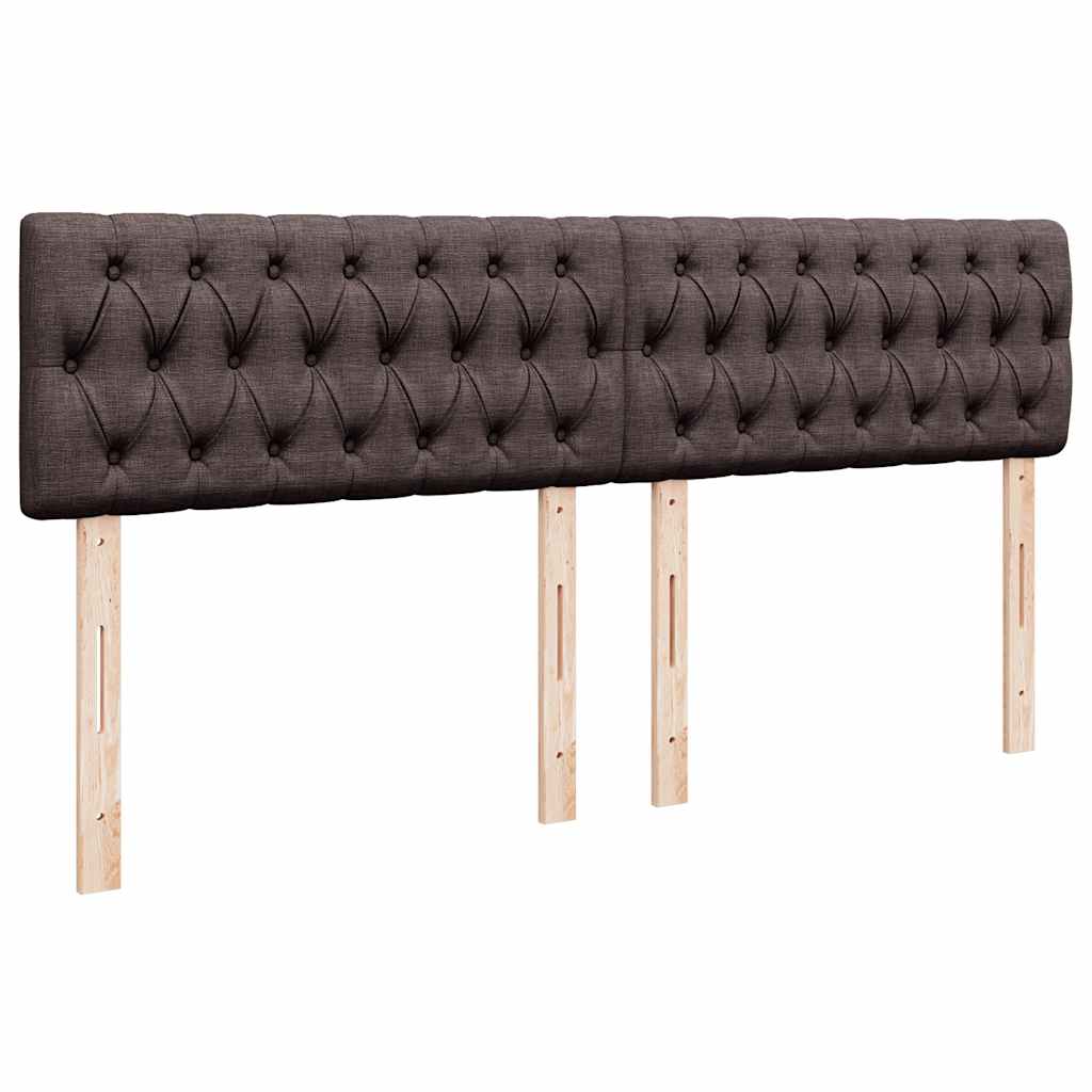 Κρεβάτι Boxspring με Στρώμα Σκούρο Καφέ 200x200 εκ. Υφασμάτινο