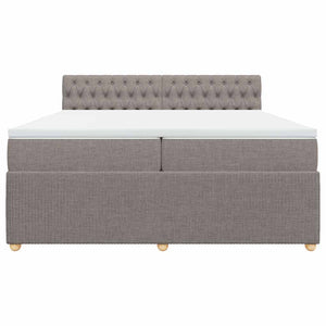 Κρεβάτι Boxspring με Στρώμα Taupe 200x200 εκ. Υφασμάτινο - Pakobazaar