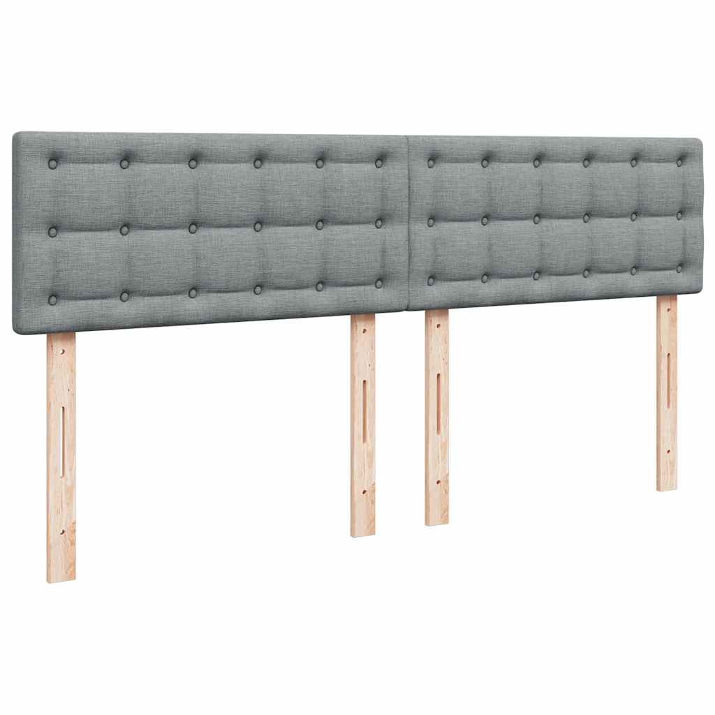 Κρεβάτι Boxspring με Στρώμα Ανοιχτό Γκρι 200x200 εκ. Υφασμάτινο - Pakobazaar