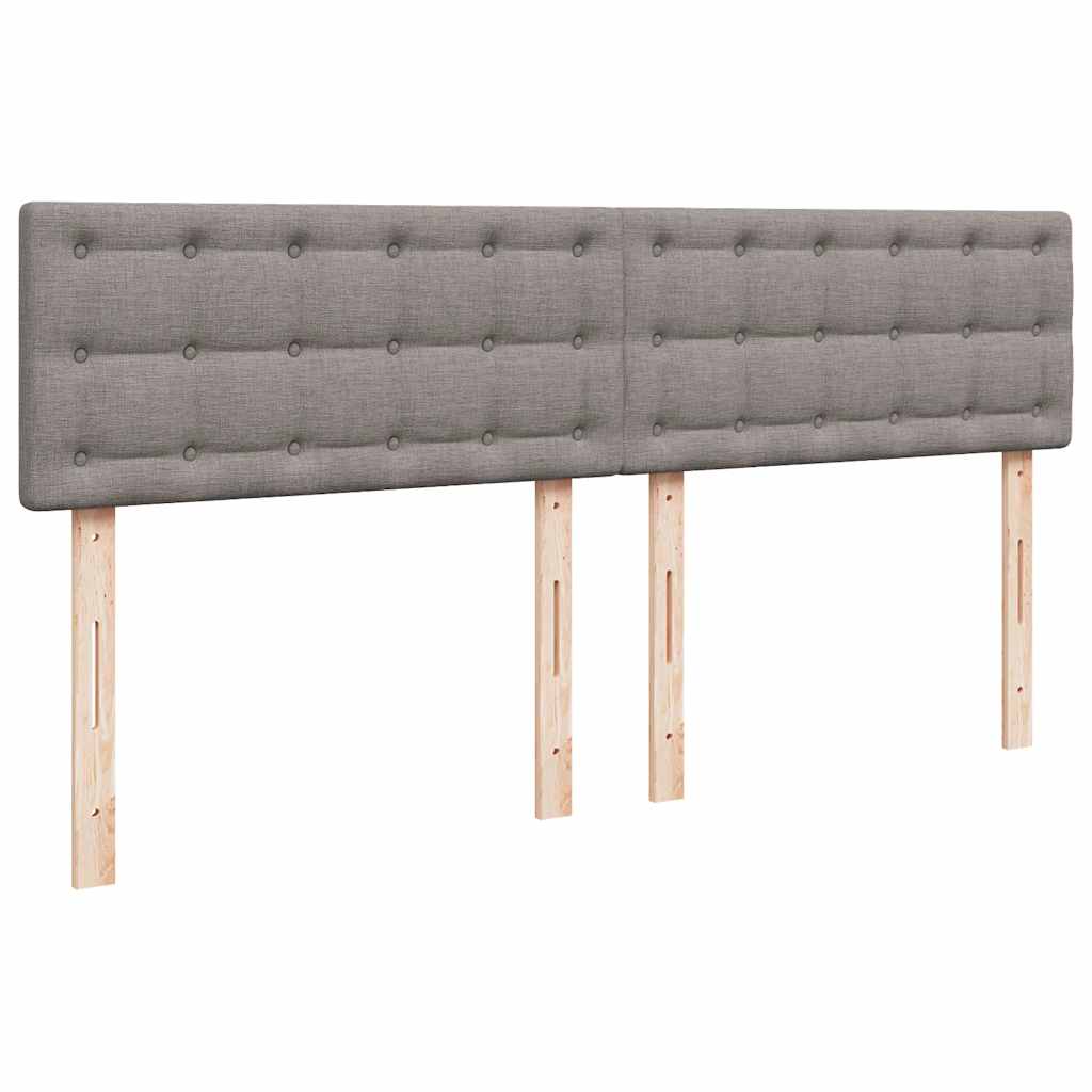 Κρεβάτι Boxspring με Στρώμα Taupe 200x200 εκ. Υφασμάτινο - Pakobazaar