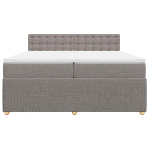 Κρεβάτι Boxspring με Στρώμα Taupe 200x200 εκ. Υφασμάτινο - Pakobazaar