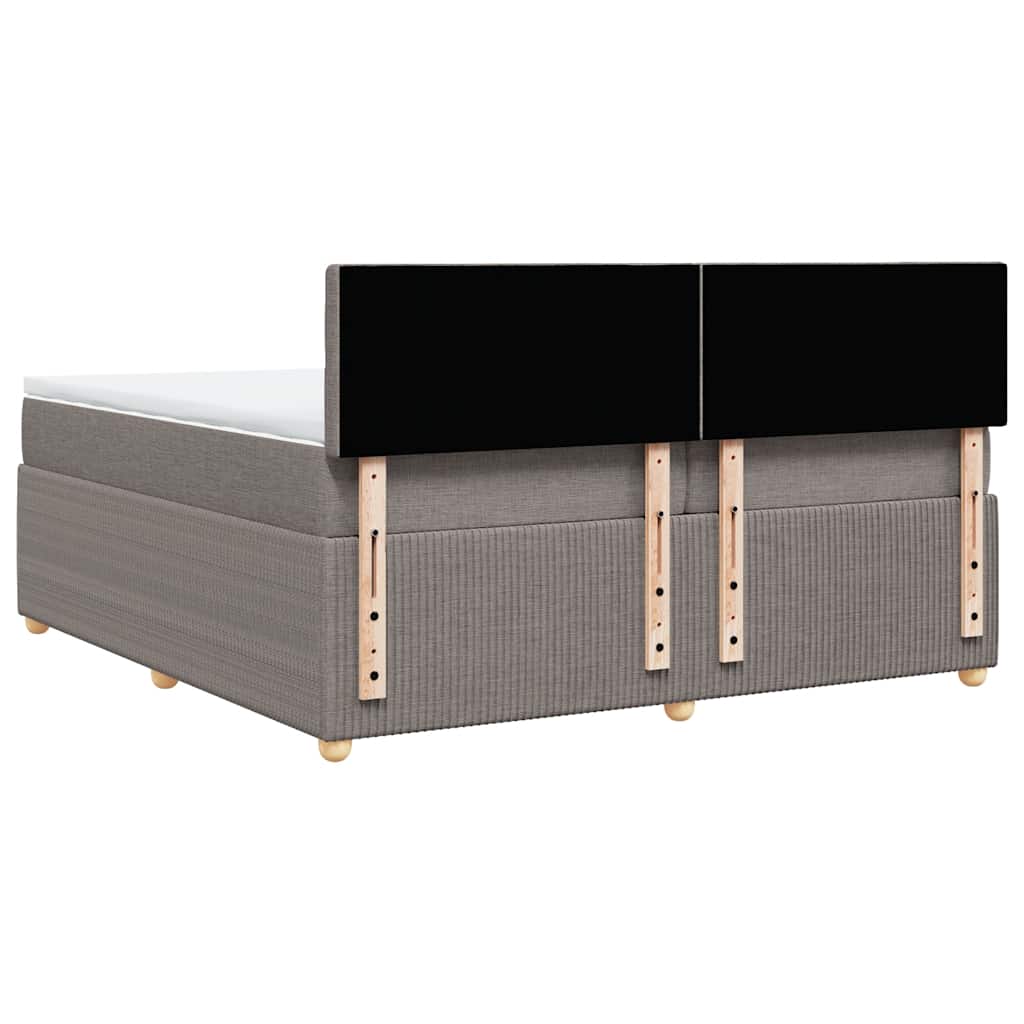 Κρεβάτι Boxspring με Στρώμα Taupe 200x200 εκ. Υφασμάτινο - Pakobazaar