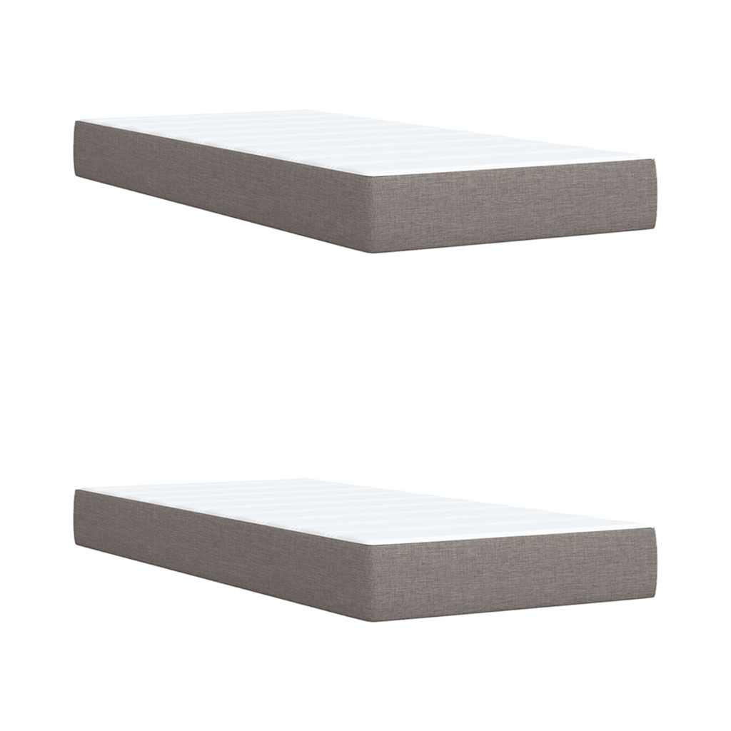 Κρεβάτι Boxspring με Στρώμα Taupe 200x200 εκ. Υφασμάτινο - Pakobazaar