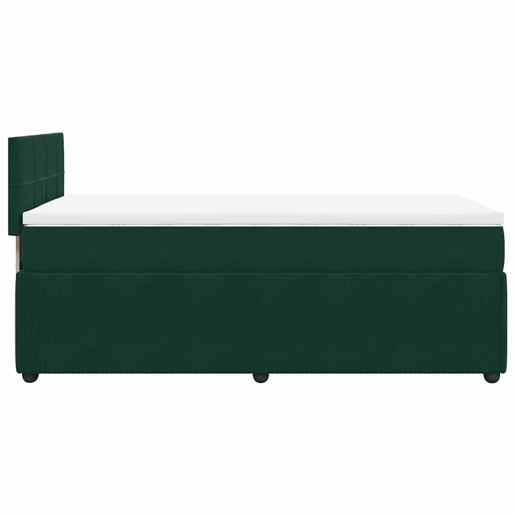 Κρεβάτι Boxspring με Στρώμα Σκούρο Πράσινο 80x200 εκ. Βελούδινο - Pakobazaar