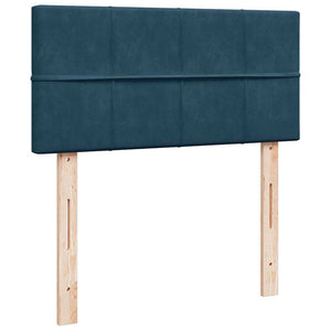 Κρεβάτι Boxspring με Στρώμα Μπλε 80 x 200 εκ. Βελούδινο - Pakobazaar