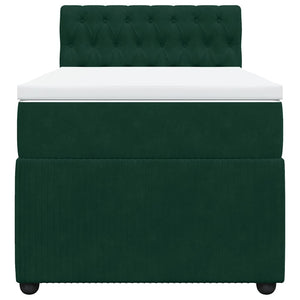 Κρεβάτι Boxspring με Στρώμα Σκούρο Πράσινο 80x200 εκ. Βελούδινο - Pakobazaar