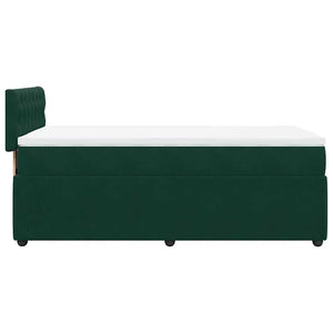 Κρεβάτι Boxspring με Στρώμα Σκούρο Πράσινο 80x200 εκ. Βελούδινο - Pakobazaar