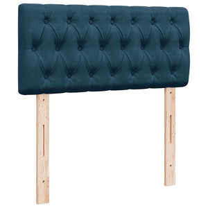 Κρεβάτι Boxspring με Στρώμα Μπλε 80 x 200 εκ. Βελούδινο - Pakobazaar
