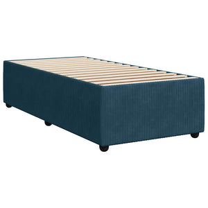 Κρεβάτι Boxspring με Στρώμα Μπλε 80 x 200 εκ. Βελούδινο - Pakobazaar