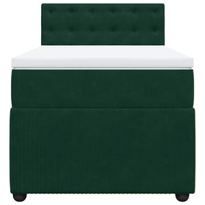 Κρεβάτι Boxspring με Στρώμα Σκούρο Πράσινο 80x200 εκ. Βελούδινο - Pakobazaar