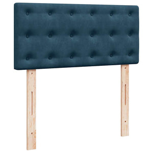 Κρεβάτι Boxspring με Στρώμα Μπλε 80 x 200 εκ. Βελούδινο - Pakobazaar