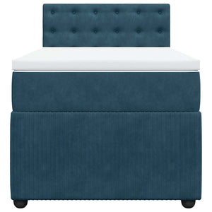 Κρεβάτι Boxspring με Στρώμα Μπλε 80 x 200 εκ. Βελούδινο - Pakobazaar