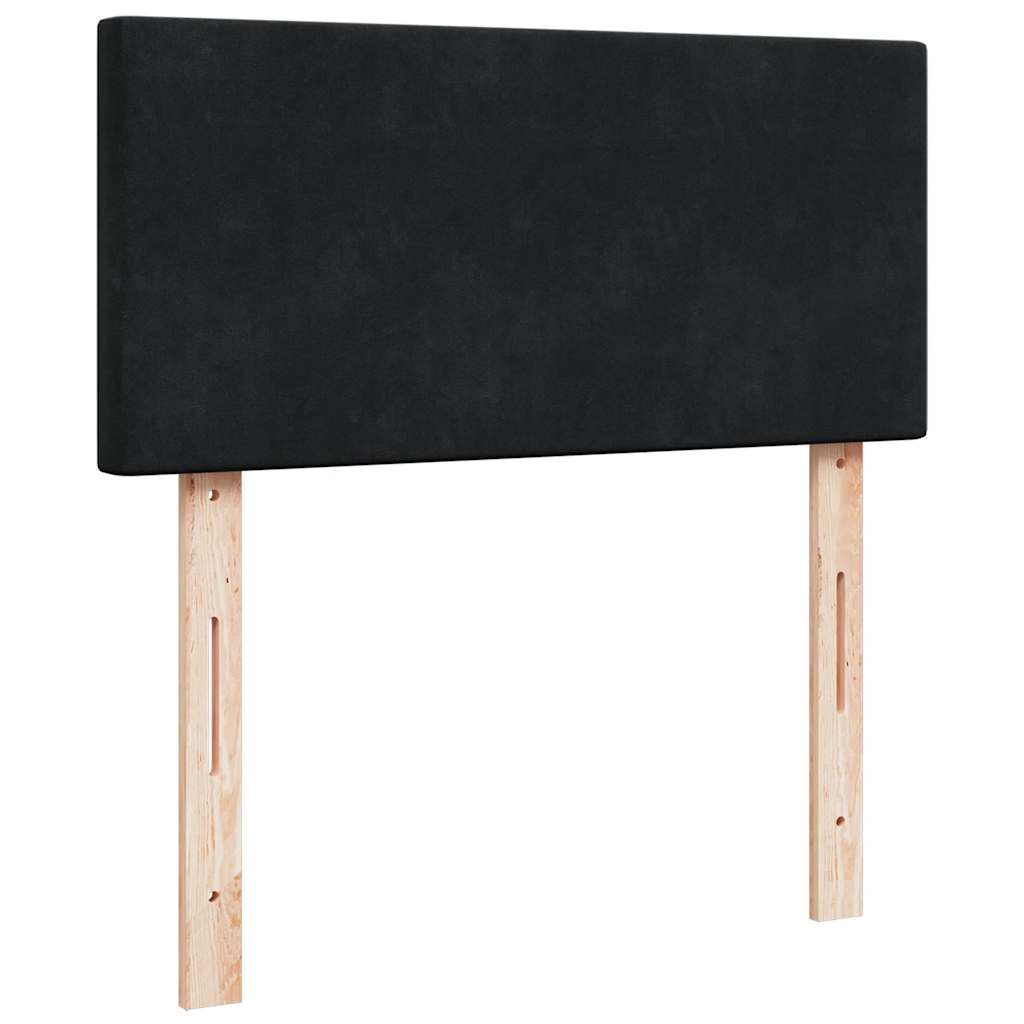 Κρεβάτι Boxspring με Στρώμα Μαύρο 90x190 εκ. Βελούδινο - Pakobazaar