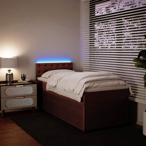 Κρεβάτι Boxspring με Στρώμα Ροζ 90x190 εκ. Βελούδινο - Pakobazaar