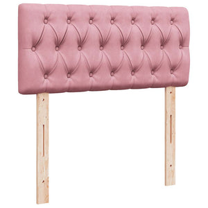Κρεβάτι Boxspring με Στρώμα Ροζ 90x190 εκ. Βελούδινο - Pakobazaar