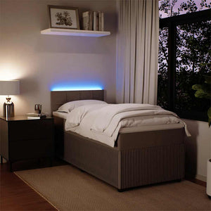 Κρεβάτι Boxspring με Στρώμα Ανοιχτό Γκρι 90x190 εκ. Βελούδινο - Pakobazaar